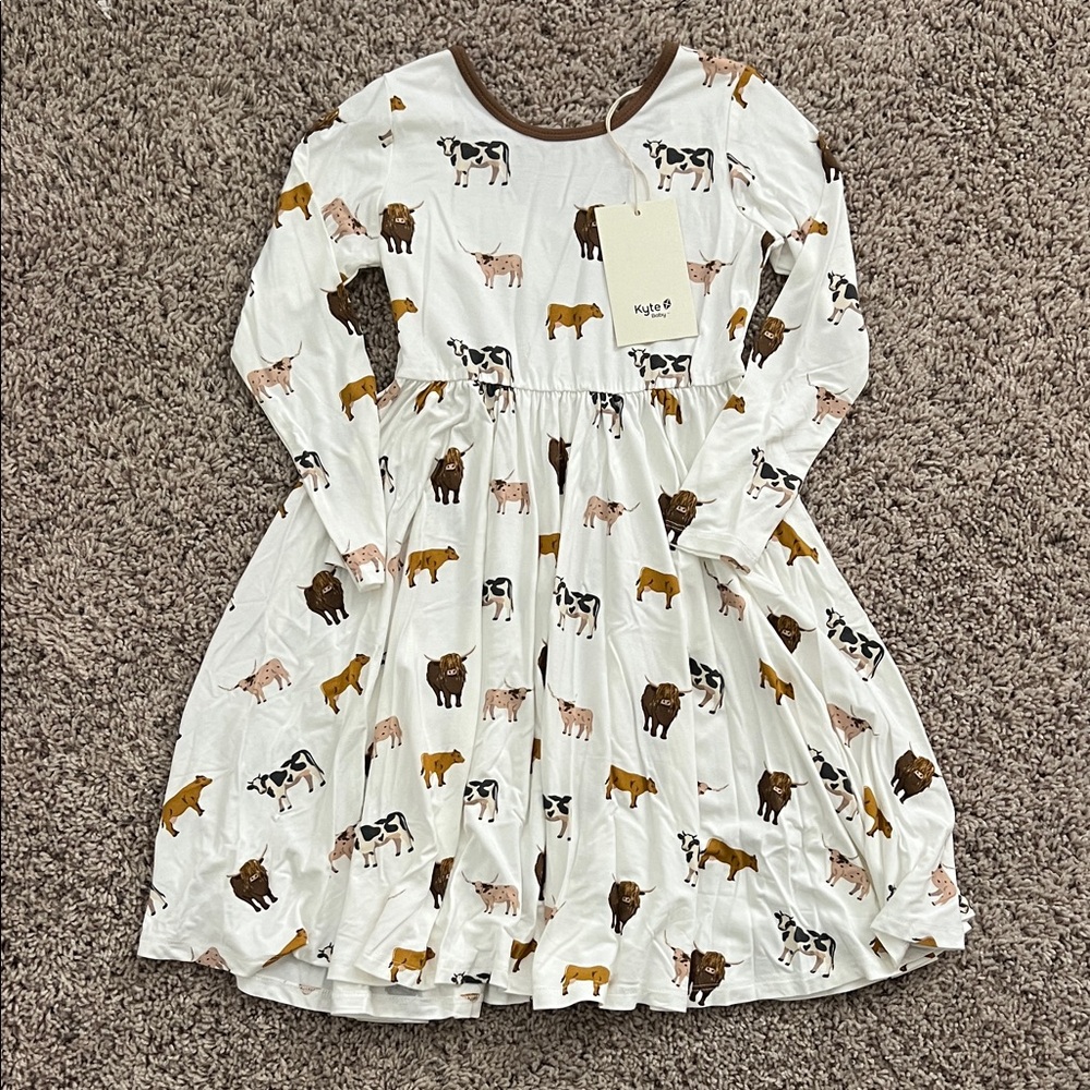 Kyte Baby Girls Dress Size 6 Cow print